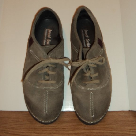 Josef Seibel Women's Size 42 (US 11) Shoes Loafers Suede Taupe Lace Up - Picture 9 of 12